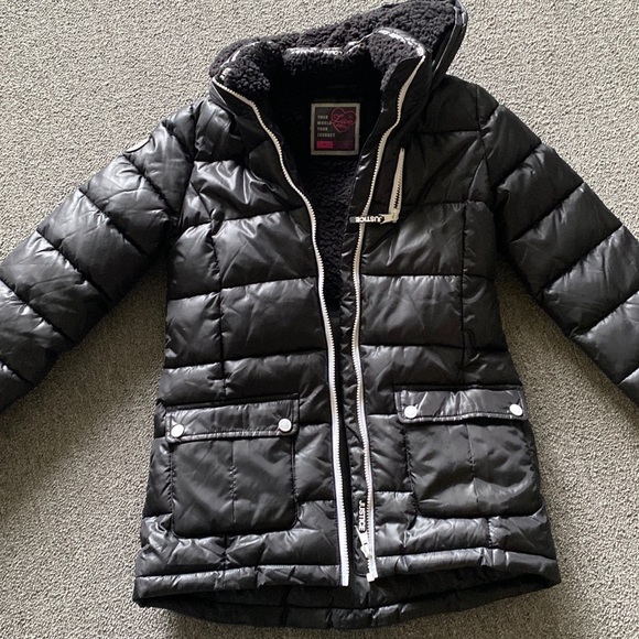 Justice Girls puffer coat jacket with hood size 12 - Picture 1 of 7